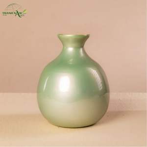 Vase de table en bambou enroulé Art Déco fait à la main - Décoration écologique et durable avec diamètre personnalisé - Product Image 2