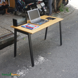 โต๊ะทำงานไม้ไผ่ขาเหล็กสำเร็จรูป AtonBamboo ขนาด 120x60 ซม. สำหรับใช้ในบ้านและสำนักงาน - Product Image 2