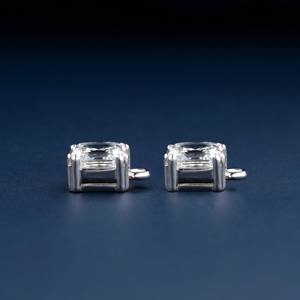 1 Ct cada Asscher Cut Lab Grown Diamond Earring Charms Stud Pendientes Regalo DE BODA Regalo para ella Regalo para aniversario para pendientes - Product Image 2