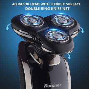 Rasoir Électrique Rotatif Rechargeable 100% IPX7 pour Hommes, Utilisation Humide/Sèche, Tondeuse Nez, Brosse Nettoyante Visage, Tête de Rasage de Remplacement - Product Image 3