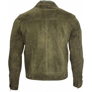 <b>Men's</b>Top Quality Premium Leather Fashion <b>Jacket</b> <b>Suede</b> Leather Premium Soft Touch Fully Lined Olive Green - Product Image 2