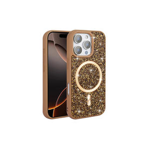 Coque de protection en silicone Netzy de luxe avec design diamant pour MagSafe pour iPhone 16 Pro Max, motif mosaïque, protection pour téléphone portable XR - Product Image 2