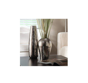 Vase à fleurs en aluminium fait main, chromé, moderne, durable, effet décoratif pour la maison, prix bas, vente, jolis pots de fleurs - Product Image 2