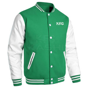 Chaqueta Varsity de Invierno Directo de Fábrica con Mangas de Cuero, Cuello Alto y Logotipo Frontal - Ropa Casual Moderna para Hombre, Ecológica y Transpirable - Product Image 4