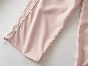 Custom Logo Wide Leg Pants Elastic Waist Side Stripe Baggy <b>Trousers</b> Loose Fit <b>Summer</b> Streetwear Jogger Pants - Product Image 2