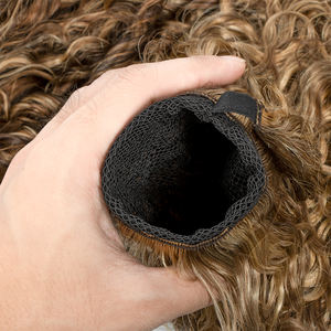 Nouvelle arrivée en eau profonde bouclée <span class=keywords><strong>chaussette</strong></span> queue de cheval cuticule alignée vierge 100% humaine Double dessiné queue de cheval Extension de cheveux - Product Image 5