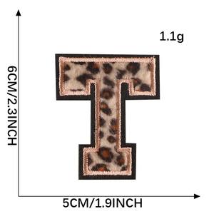 5,5 cm autoadhesivo letra hierro en palo inicial en 3M personalizado 26 alfabeto Chenille parches bordados para ropa DIY sombreros ODM - Product Image 5