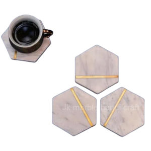 Elegant White Square Real Marble Coaster <b>for</b> Tea Coffee Cocktail Table <b>Decor</b> Best Price on Newly Released <b>Item</b> - Product Image 3