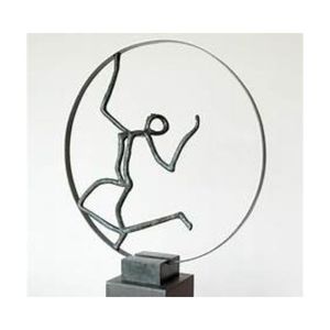 Oeuvre d'art abstraite moderne en métal Sculpture en aluminium personnalisée Décoration artistique de jardin à la maison Corde naturelle conçue et bien préparée - Product Image 1