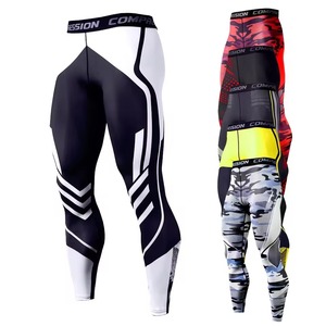 Collants de compression pour hommes en gros personnalisés, séchage rapide, haute élasticité, leggings de sport taille mi-haute pour la salle de sport, la course à pied, le yoga - Product Image 2