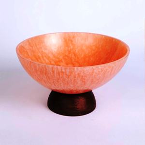 Cuencos para Servir de Resina Hechos a Mano con Remolino Naranja Largo, Pulidos, Ecológicos, de Origen Indio, Aptos para Lavavajillas, Estilo Europeo Moderno - Product Image 6