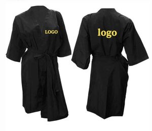 Venta caliente Poliéster Cómodo Peluquería Spa Salón Logotipo personalizado Kimono Bata de peluquero Bata - Product Image 2