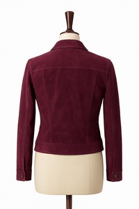 Veste de motard vintage pour homme Jeanne en daim de chèvre Berry avec fermeture éclair, col montant, vêtement d'extérieur décontracté, look classique - Product Image 3