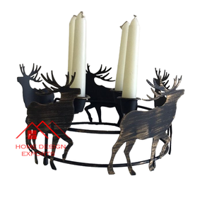 Holder Latest <b>Christmas</b> and Easter Decor <b>Reindeer</b> Aluminium Wood Candle Holder Premium Design Nickel Finished Shape Candle - Product Image 1