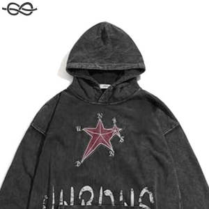 Wholesale Washed High Quality 350g Heavyweight Men's <b>Oversized</b> Hoodies Loose Vintage Acid Wash <b>Hoodie</b> - Product Image 2
