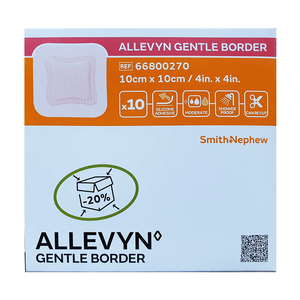 Apósito autoadhesivo de espuma Allevyn Gentle Border de 10x10 cm para heridas 66800270 - Product Image 1