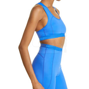 2024 femmes haute qualité respirant Yoga ensemble Logo personnalisé impression solide motif élastique taille fermeture sport Fitness - Product Image 3
