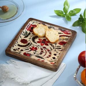 Plateau de service Plateau en bois et bambou Grand plateau de service Table à café et thé en bois de qualité supérieure - Product Image 4