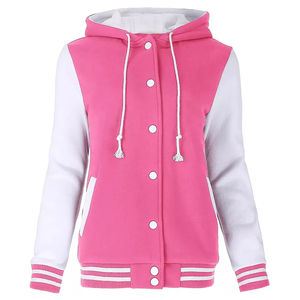 Ensembles de vestes universitaires imprimées pour femmes Survêtement de jogging deux pièces tricoté avec survêtement de baseball pour le printemps et l'automne - Product Image 1