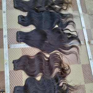 Extensiones de cabello humano indio virgen de lujo a granel, proveedor al por mayor de cabello de templo del sur de India - Product Image 3