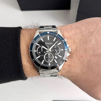 Jam Tangan Pria Kualitas Tinggi Quartz dengan Jarum Bercahaya, Dial Multifungsi, Mewah, Bahan Stainless Steel, Tahan Air