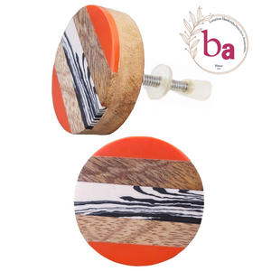 Artisanat rond résine bois tiroir porte armoire boutons et poignée de traction pour cuisine chambre salon Villa hôtel école utilisation - Product Image 1