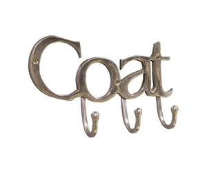 Crochet mural en métal doré avec nom personnalisé au design antique avec une finition élégante, parfait pour les manteaux, les vêtements et l'affichage à la maison - Product Image 1