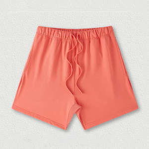 Short de jogging de sport pour homme en toile décontractée d'été, 425GSM, logo personnalisé, taille élastique, respirant, écologique, bord brut - Product Image 4