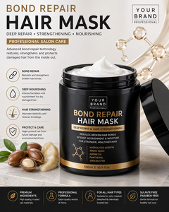 Tratamiento Capilar Reparador de Enlaces con Ácido Hialurónico y Aceite de Árbol de Té, Fórmula Concentrada Nutritiva para Alisado y Crecimiento del Cabello, Marca Privada - Product Image 1