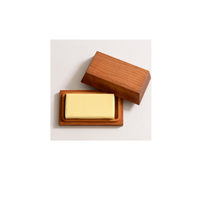 Boîte à beurre rectangle en bois récipient à beurre gardien plat à beurre avec ensemble en bois et couteau pour l'artisanat naturel au meilleur prix - Product Image 6