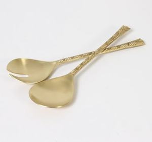 Ensemble de serveurs à salade en acier inoxydable de style élégant, personnalisé pour les occasions de mariage, ustensiles de cuisine d'hôtel, couverts au meilleur prix - Product Image 2