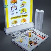 Boîte à Lumière de Menu en Verre Trempé A4/A5 LED, Cadre d'Affiche Publicitaire pour Table de Restaurant, Boîte à Lumière de Charge Double Face