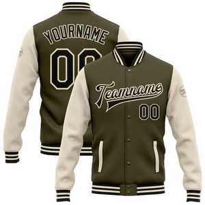 Custom College Sports Varsity Jacket Lana Cuero Béisbol Letterman Prendas de abrigo para uniforme de equipo o ropa de calle de moda - Product Image 1