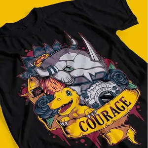 Camiseta Anime Digimon Courage, 100% Algodón Jersey, Diseño Deportivo con Estampado, Disponible en 240g y 280g - Product Image 1