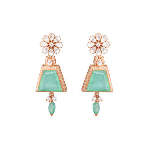 <b>Green</b> Gemstone Gajaah 925 Sterling Silver Necklace & Earrings Set for Women Premium Pure Silver <b>Jewellery</b> For Women - Product Image 4