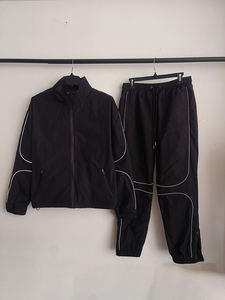 Chándal cortavientos personalizado de 2 piezas, chaqueta de pierna recta para hombre, conjunto de chándal holgado de poliéster deportivo de alta calidad para hombre - Product Image 5