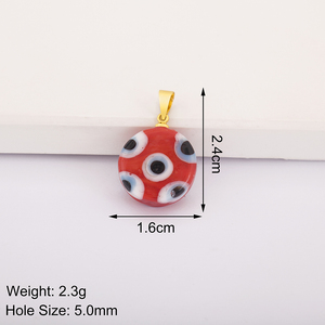QIKU Glaze Multi Evils Eye 小号夸张吊饰高品质优雅时尚防变色吊坠，适合珠宝制作 - Product Image 3