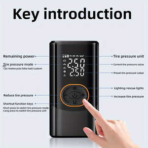Compresor de Aire Portátil Recargable de 150 PSI con Manómetro Digital, Luz LED y Bomba de Neumáticos Inalámbrica para Autos, Ideal para Viajes - Product Image 4