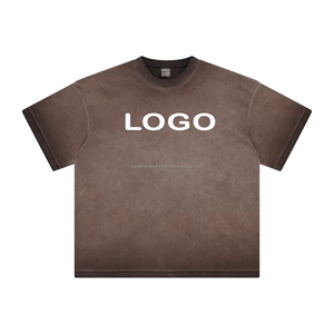 Personalizar el logotipo de la camiseta de los hombres para los hombres Ropa informal Hombres Camiseta de gran tamaño Unisex Lavado ácido Personalizado Dtg Imprimir Camisetas en blanco - Product Image 1