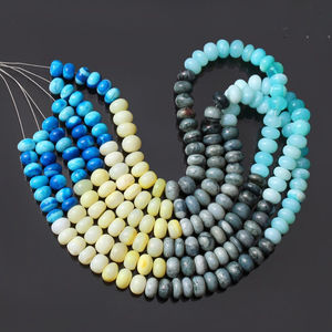 Cuentas de ópalo de caramelo multicolor Natural, cuentas de Rondelle lisas de ópalo de 8mm para la fabricación de joyas a precio de fabricante, piedras preciosas sueltas de 16" - Product Image 2