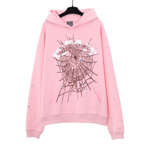 Sudadera con Capucha Negra con Logotipo Personalizado y Gráfico en Relieve de Araña para Hombre, Sudadera con Patrón Sólido para la Temporada de Otoño - Product Image 1