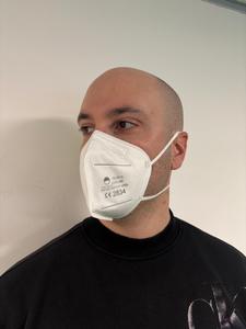 Masques jetables certifiés CE FFP2 à 5 couches en tissu non tissé avec coussinet nasal en mousse et sangle pour la tête, protection anti-poussière pour usage médical - Product Image 5