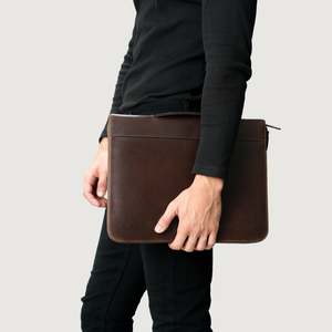 For Eclectic Vintage Brown Leather Folio Organizer Protective Feature - Product Image 6