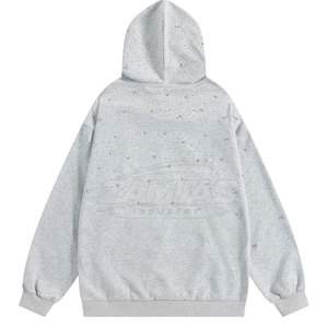 เสื้อฮู้ดดี้ผู้ชายประดับเพชรเทียม ราคาสมเหตุสมผล บริการ OEM ดีไซน์โดดเด่น ระบายอากาศได้ดี - Product Image 2