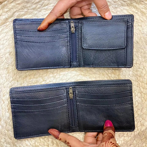 Cartera de cuero plegable para hombre, billetera de cuero de vaca genuino, a la moda, de Color marrón, regalo para él - Product Image 5