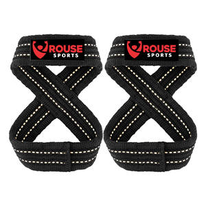 Unisex Neoprene Figure 8 Weight Lifting Straps Heavy Duty Gym <b>Wrist</b> <b>Support</b> Custom Logo OEM Wholesale - Product Image 1