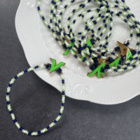 Bracelet en perles d'acier inoxydable étincelant avec pierre naturelle, tourmaline verte, plaqué or de luxe, bijoux vintage superposés – Grande Vente