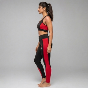 Ensemble de yoga réversible pour femmes grandes tailles, imprimé léopard et marbré, legging taille mi-haute et brassière de sport, 2 pièces, tenue de sport imperméable - Product Image 6