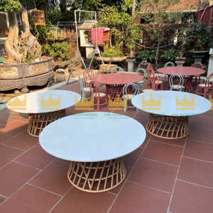 Trending Style 2025 Blue Color RattanTotsFurniture-Tables et chaises en rotin de qualité supérieure, sûres et élégantes pour l'espace ludique des enfants - Product Image 2