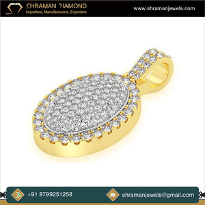 Collar de Plata 925 Chapado en Oro con Diamantes Cultivados en Laboratorio, Colgantes Finos de Moda, Forma Ovalada, Joyería Brillante para Mujer - Product Image 5